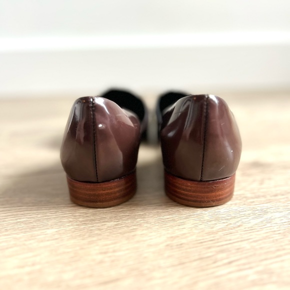 Theory Brown Leather Leopard Print D’Orsay Loafers - Picture 5 of 5